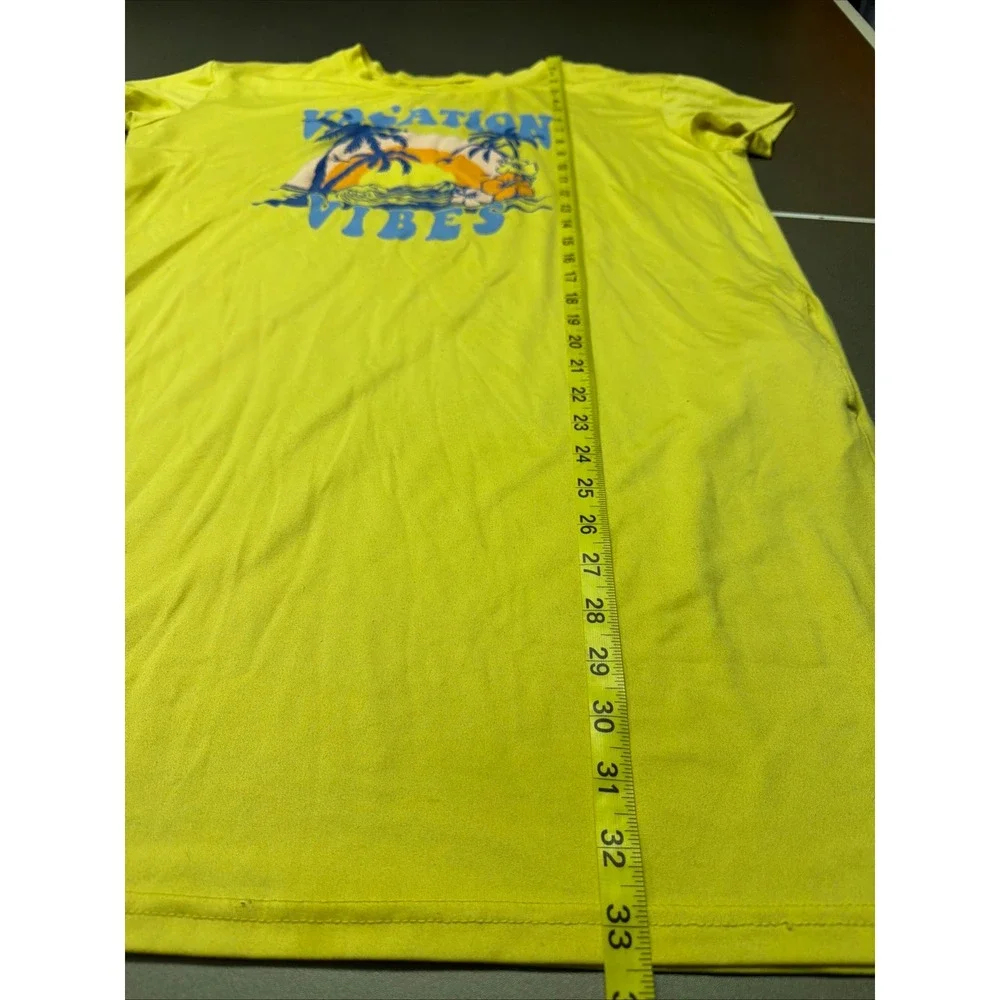 Joyspun Snapdragon Yellow Vacation Vibes Sleep‎ Shirt SideSeam Pockets S-M